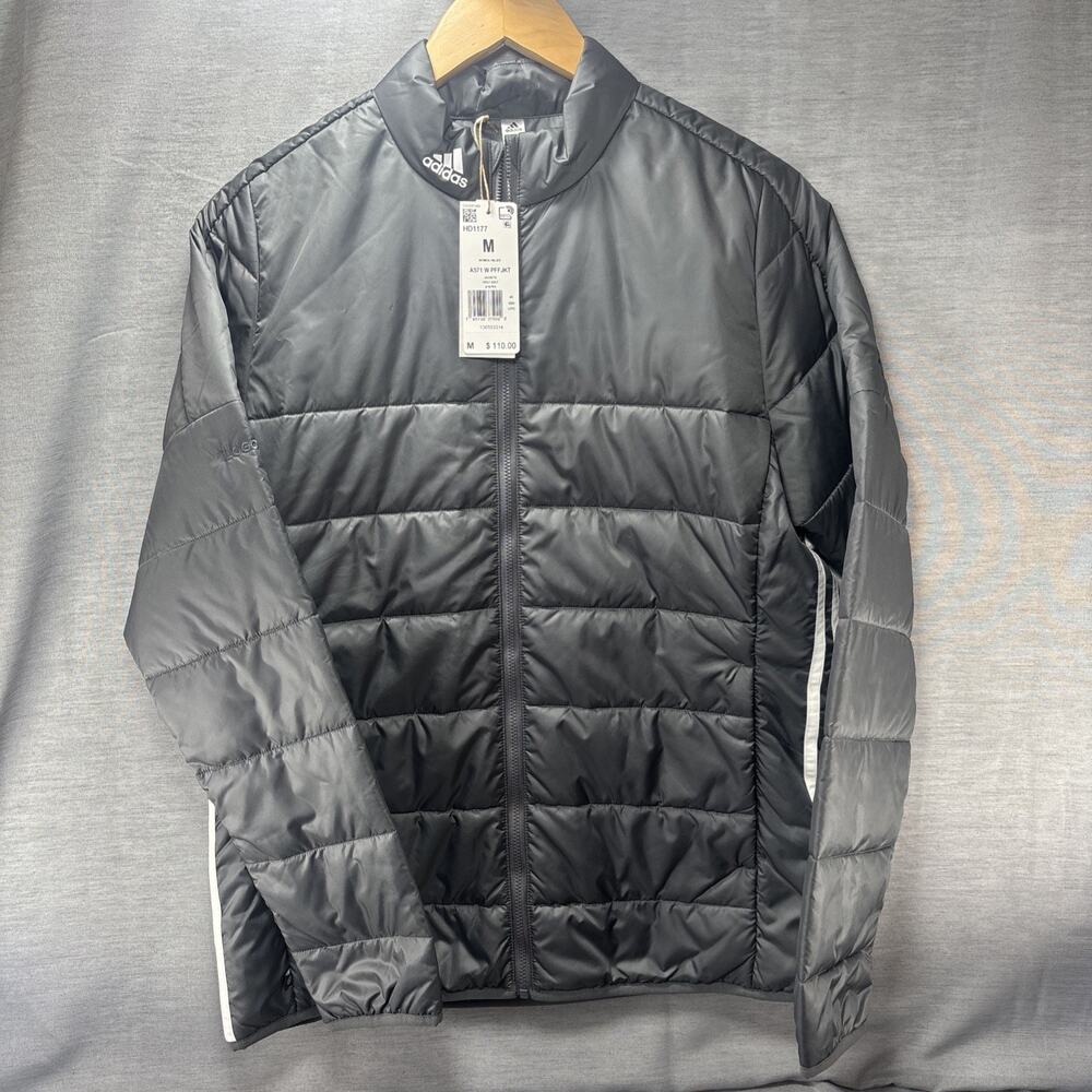Adidas Puffer Jacket Women's Size M Gray Grey Zip Up Jacket A571 W New with Tags